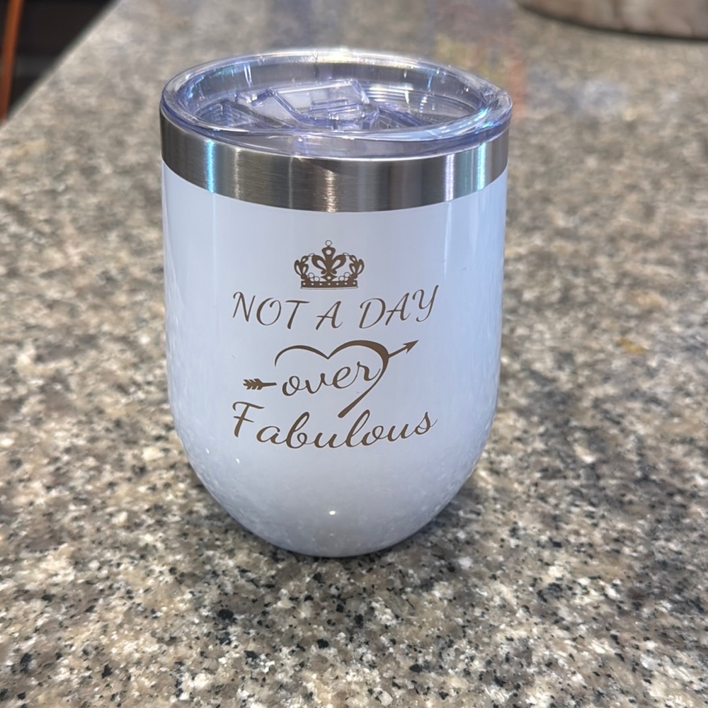 White Stainless Steel Tumbler